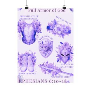 Full Armor of God, Christian Wall Art, Religious Home Decor, Inspirational Print, Bible Verse Poster, Faith Over Fear, Walk by Faith