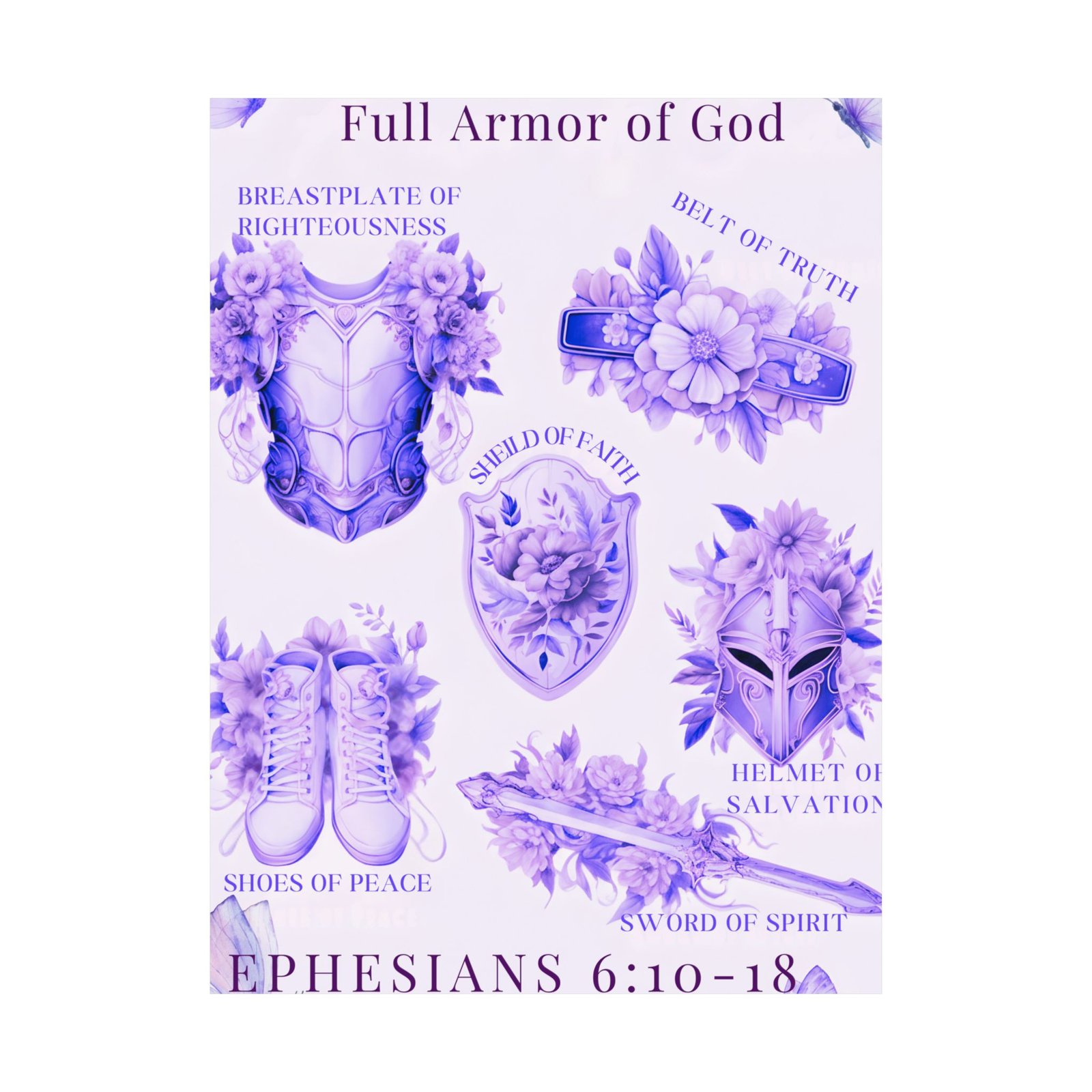Full Armor of God, Christian Wall Art, Religious Home Decor, Inspirational Print, Bible Verse Poster, Faith Over Fear, Walk by Faith - Image 2